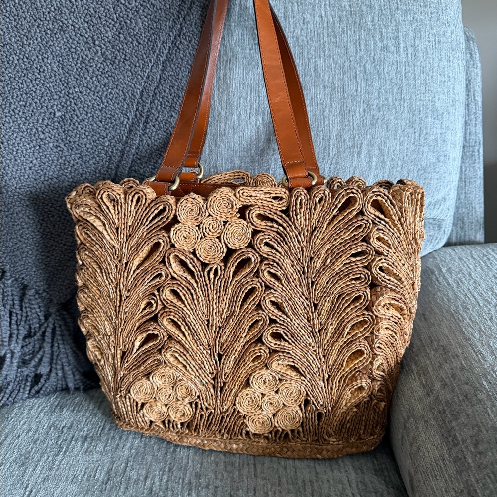 Patricia Nash Palmanova Leather and Woven Shoulder Bag - Picture 2 of 7